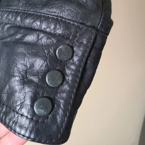 Weekend Max Mara black leather jacket Women's sz.8 - Picture 5 of 16